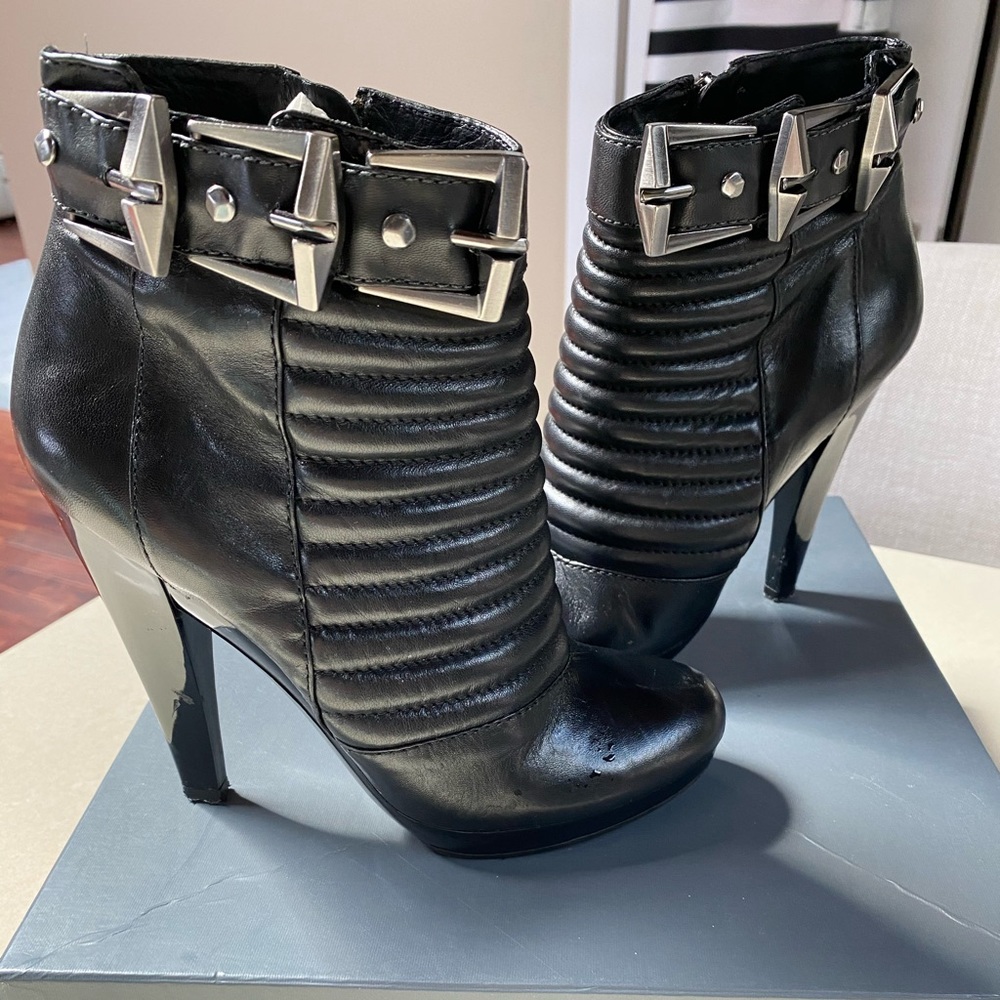 7 for All Mankind Black Nappa Booties